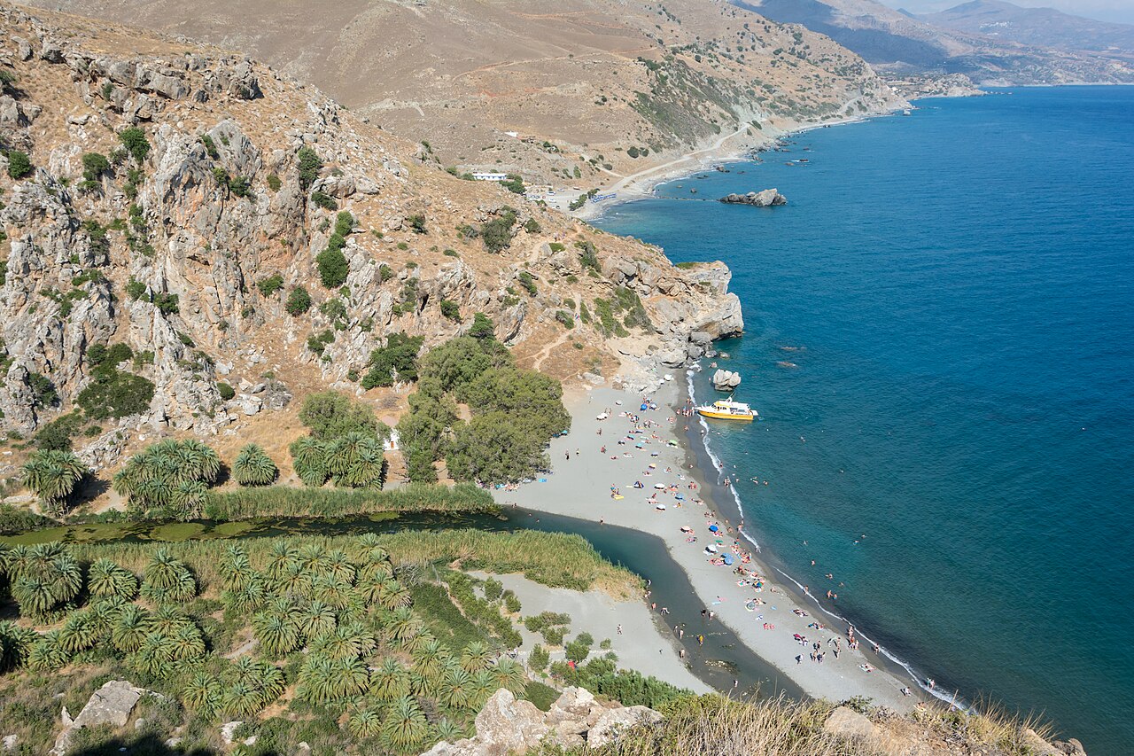 Preveli Palm Beach and River Lagoon in South Rethymno